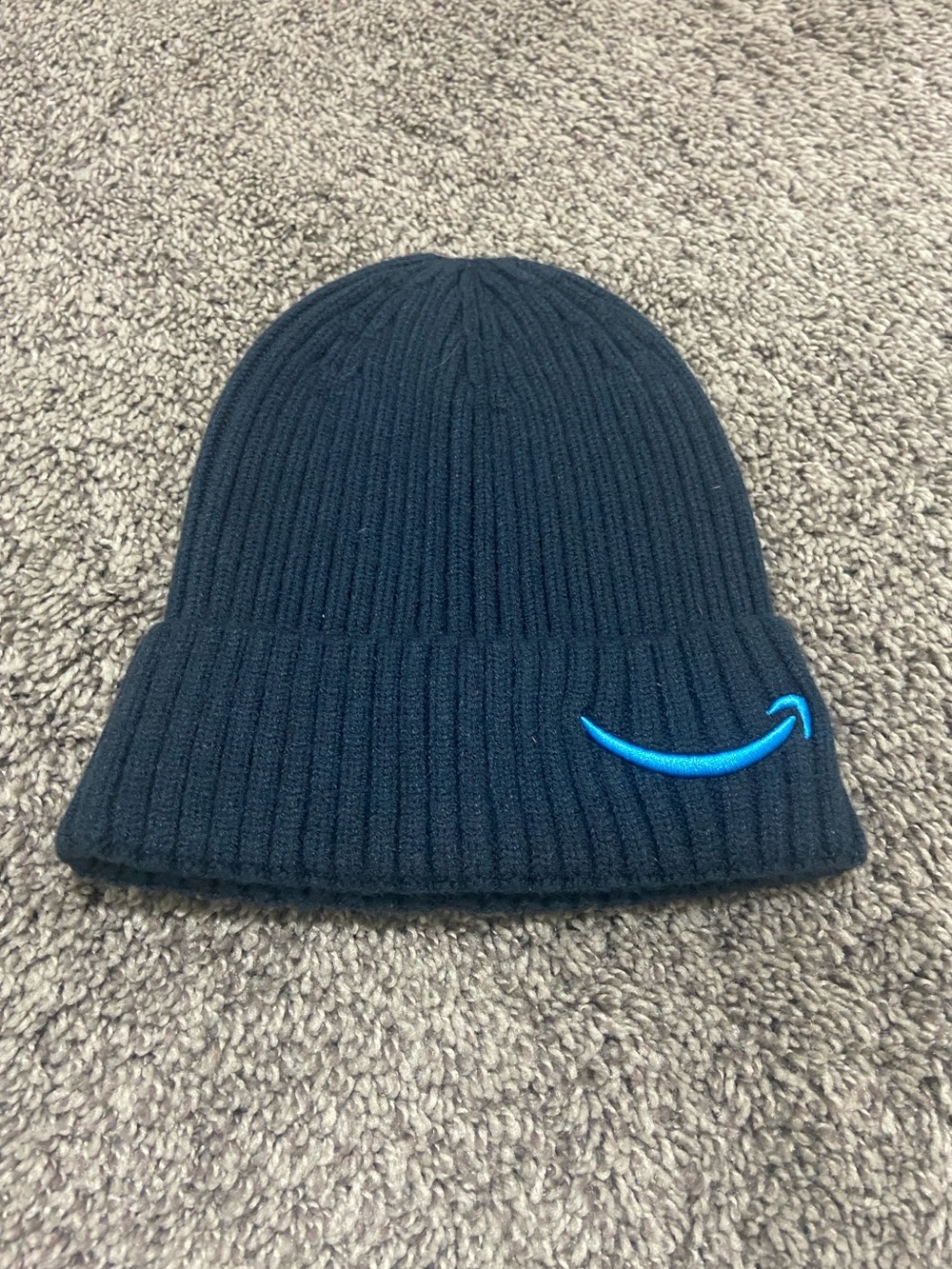 Amazon delivery knit beanie one size blue warehouse